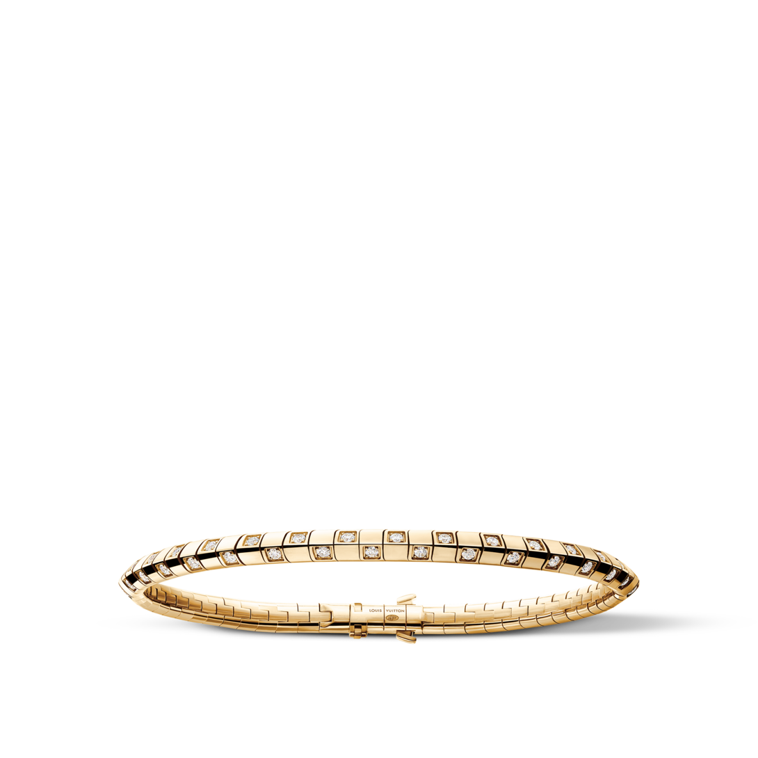 Le Damier de Louis Vuitton Small Bracelet, Yellow Gold and
